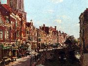 Townsfolk shopping along the Oudegracht, Utrecht, The Netherlands